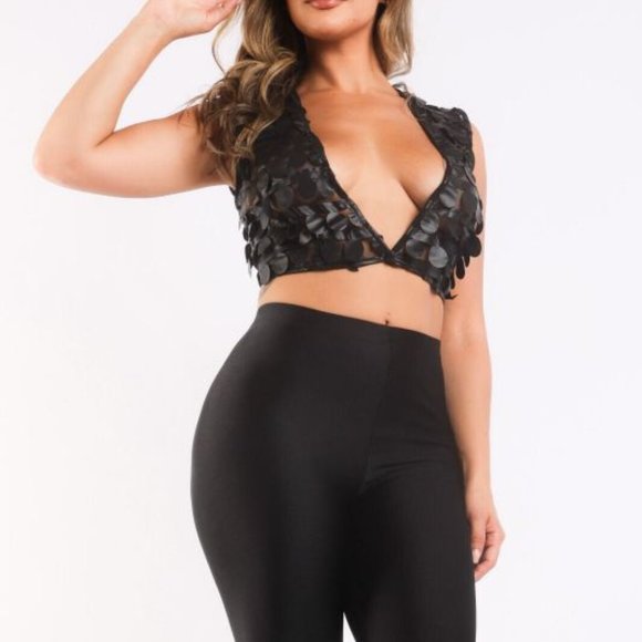 Boutique Tops - Women's Sexy Open Front Novelty Sheer Top & Matching Biker Leggings Shorts Set